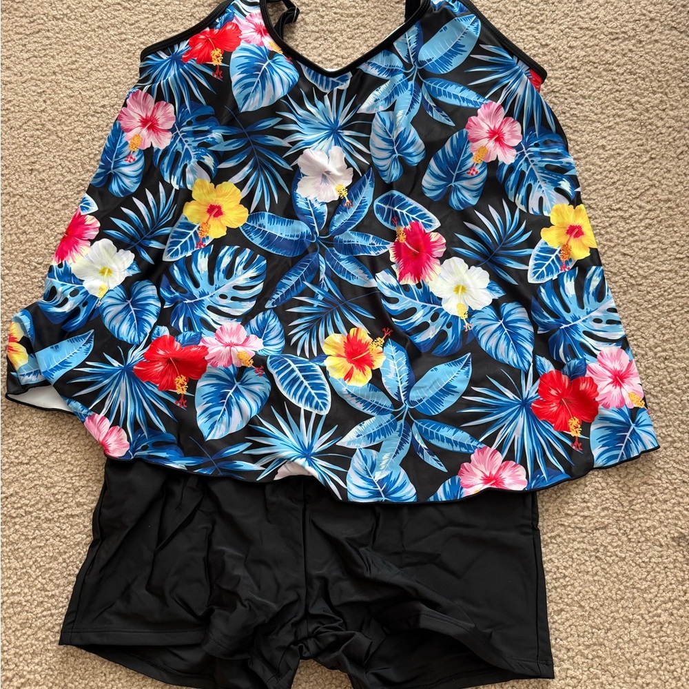 Tropical Floral Kids Swim Set